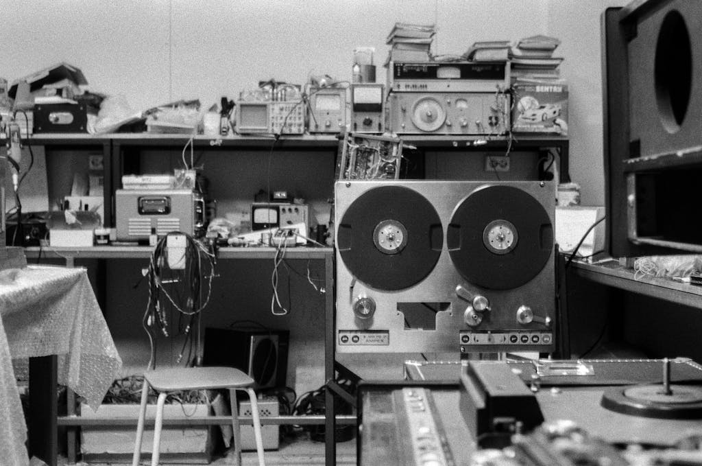 Repair Shop with Old Audio Equipment