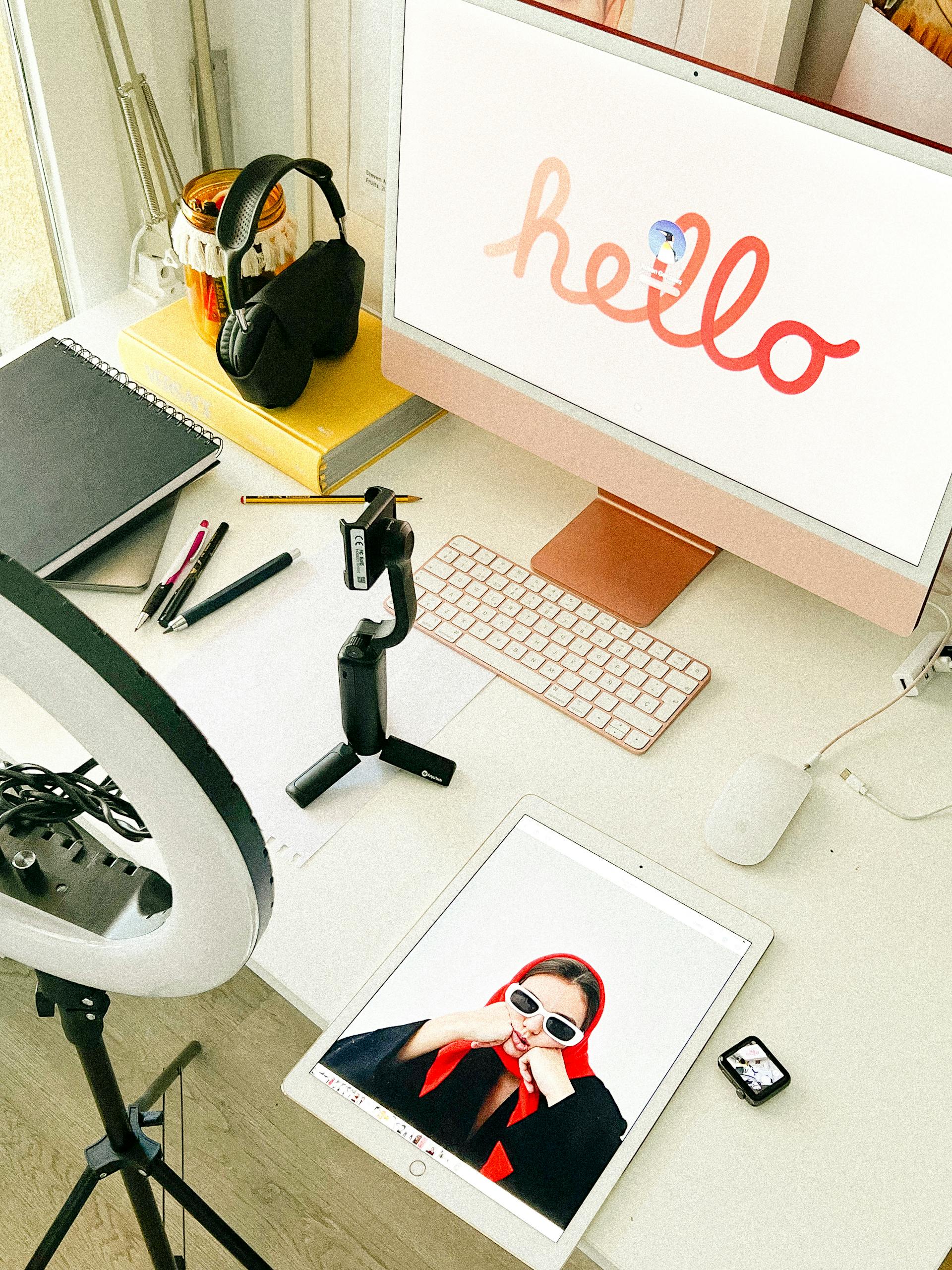 Desk with Electronics